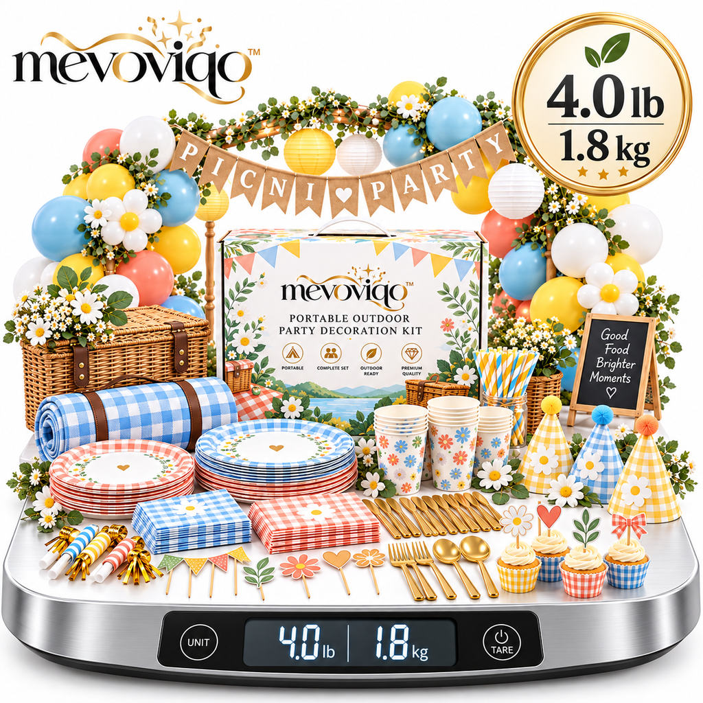 mevoviqo™ Portable Outdoor Party Decoration Kit with Table Accessories, Banner & Picnic Celebration Decor