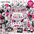 mevoviqo™ Disco Ball Party Decorations Set with Hanging Mirrors, Balloons & Dance Floor Accessories