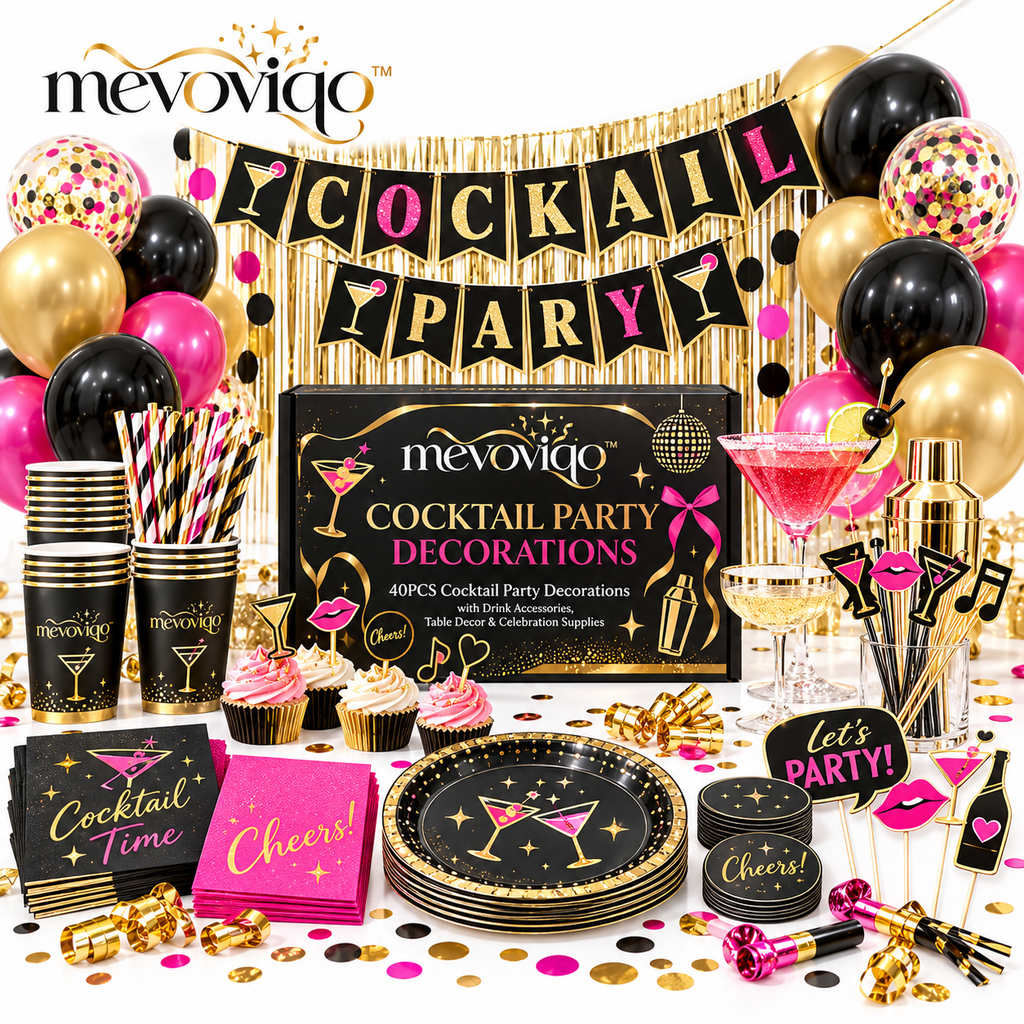 mevoviqo™ 40PCS Cocktail Party Decorations with Drink Accessories, Table Decor & Celebration Supplies