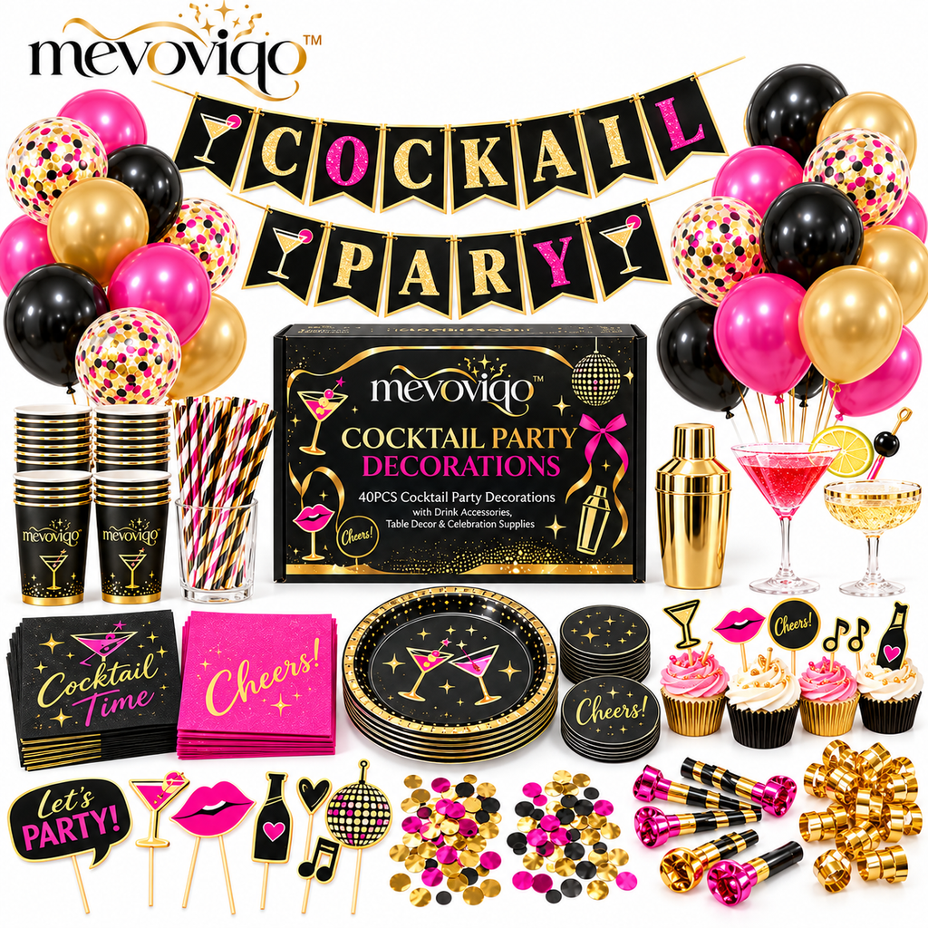 mevoviqo™ 40PCS Cocktail Party Decorations with Drink Accessories, Table Decor & Celebration Supplies